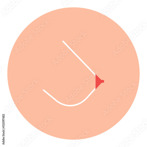 Boob icon - Rounded glyph style - pink