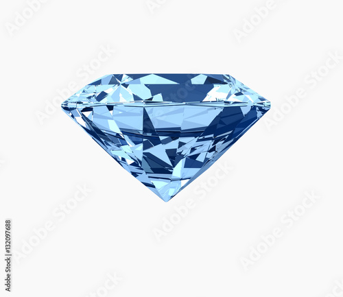 Blue diamond with clipping path isolated on white 