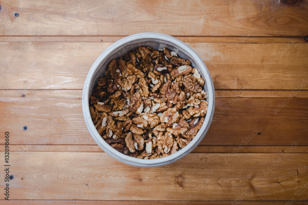barrel of shelled walnuts barrel of shelled walnuts