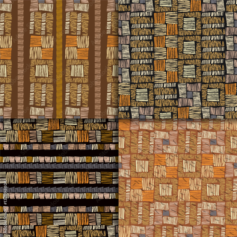 Ethnic seamless pattern set Ethnic seamless pattern set