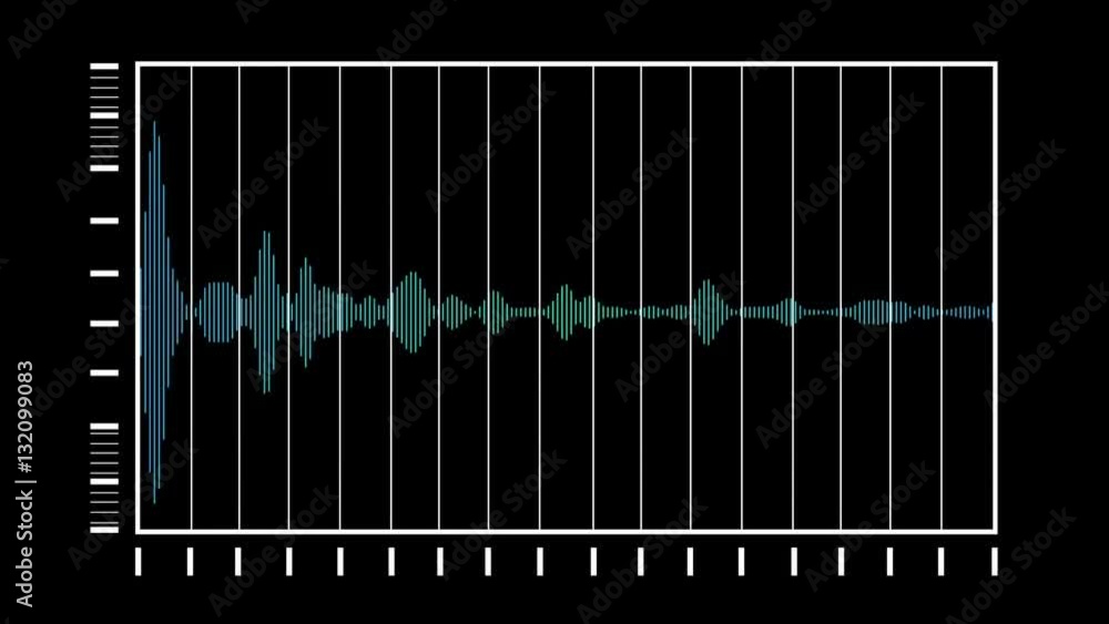 animation - computer generated equalizer bars in waveform audio ...