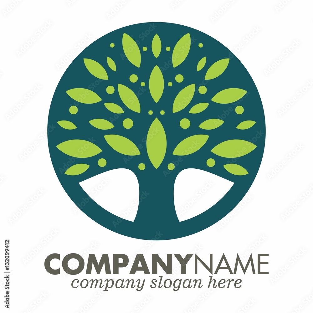 Obraz premium growing tree logo icon vector template