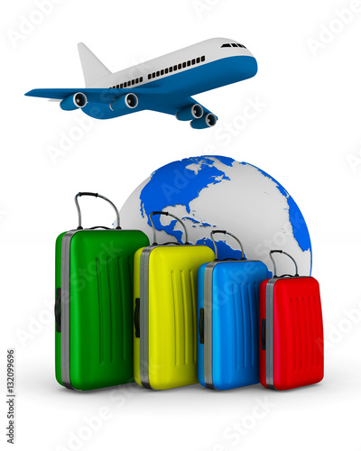 Travel bags on white backgr...