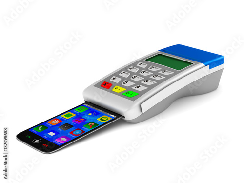 Payment by phone on white b...