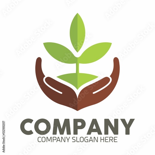 growing tree logo icon vector template