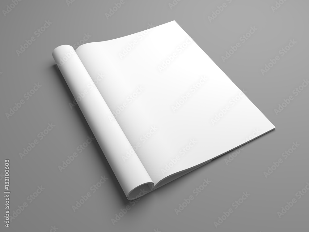 Open 3D illustration magazine mock up. Open 3D illustration magazine mock up.