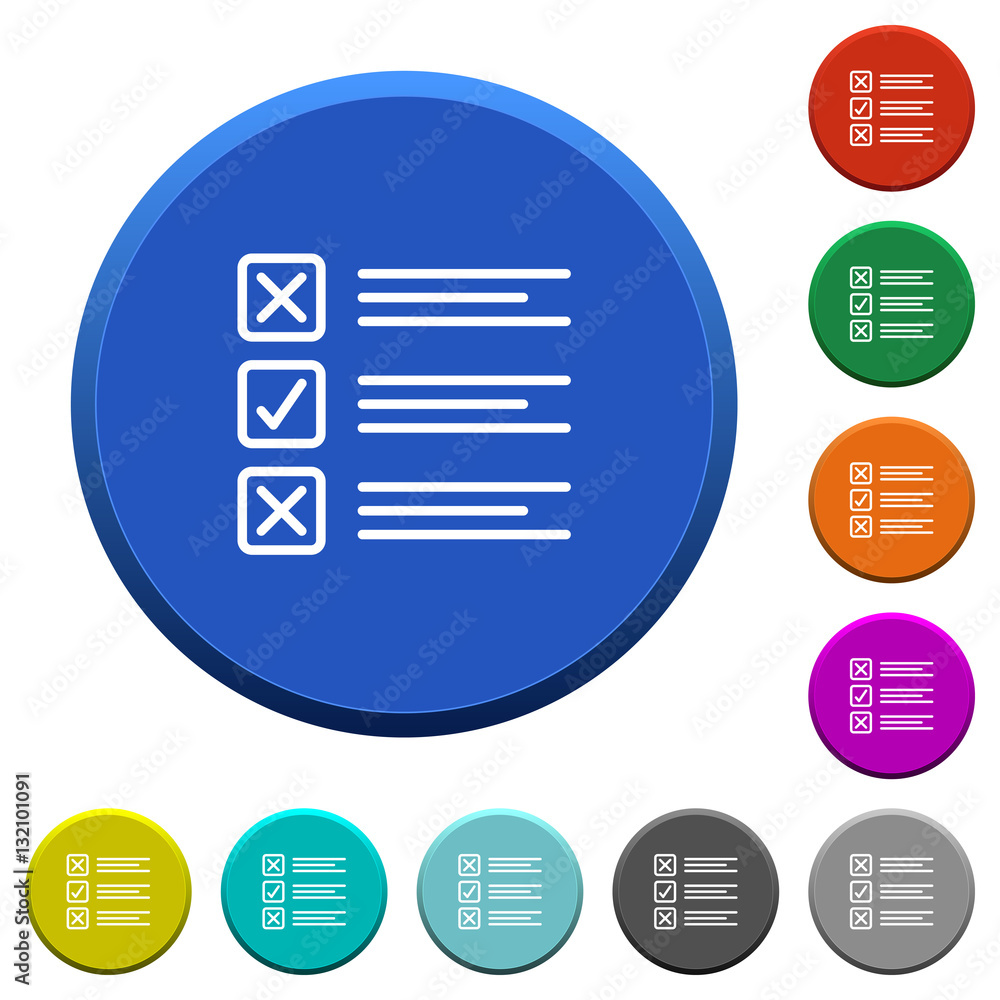 Questionnaire beveled buttons Questionnaire beveled buttons