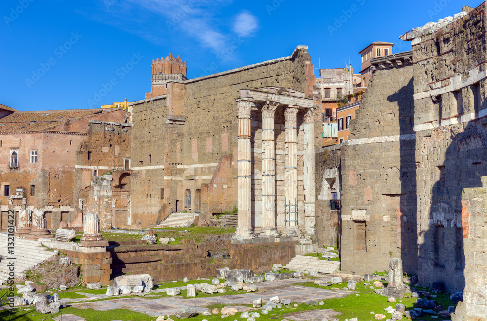 Remains of Forum of Augustus with the Temple of Mars Ultor, Rome, Italy