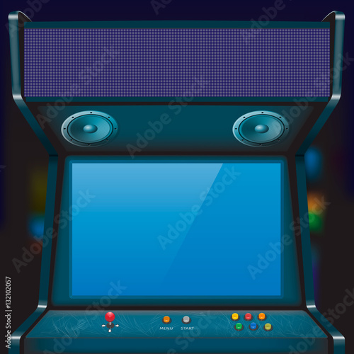 Retro arcade game machine. Vector illustration.