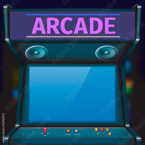 Retro arcade game machine. Vector illustration.