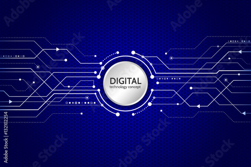 Hi-tech computer digital technology. Abstract technology communication concept. 
Background with various technological elements. Vector eps10