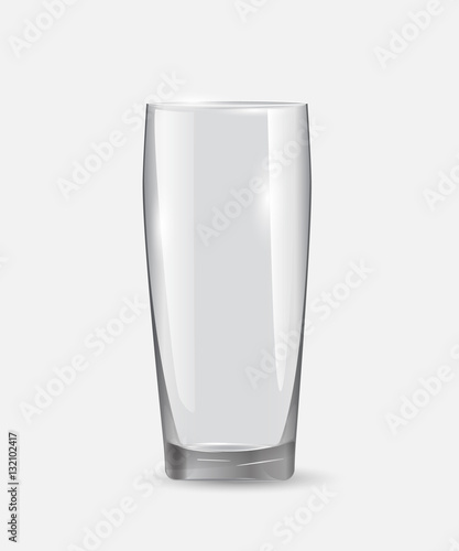 Empty drinking glass cup.
