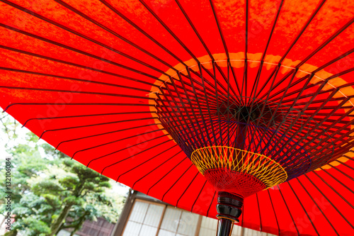 Japanese paper red umbrella