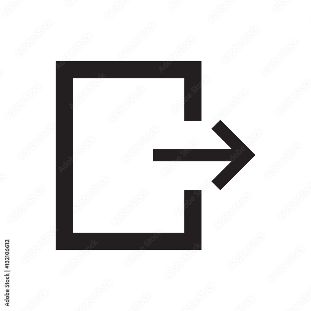 Line icon exit. Icon sign out. Vector illustration. Line icon exit. Icon sign out. Vector illustration.