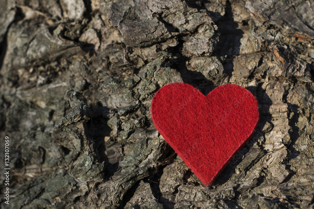 Valentines Day background with Red Heart on old Valentines Day background with Red Heart on old