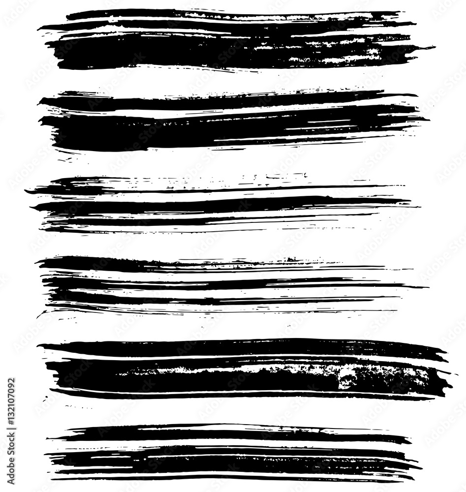 Black ink vector brush strokes. Vector illustration. Grunge texture. Black ink vector brush strokes. Vector illustration. Grunge texture.