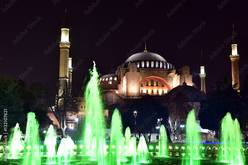 Hagia Sophia Museum at Night, Istanbul, Turkey