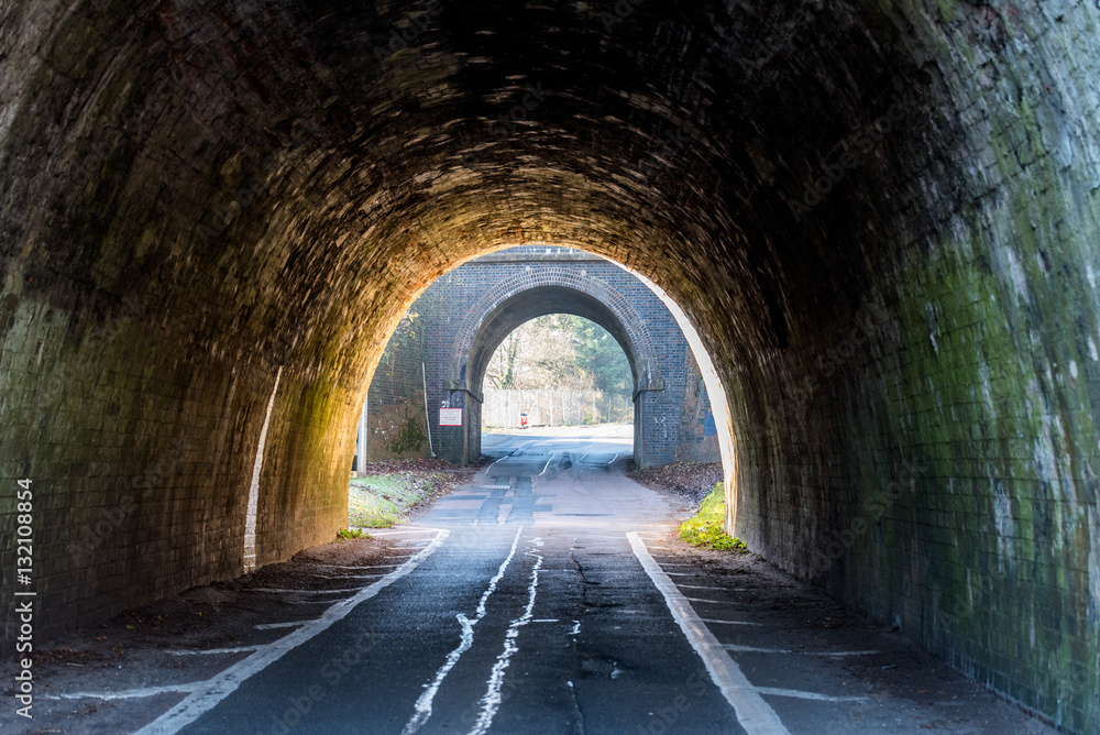 Dark UK Road Tunnel on Sunset