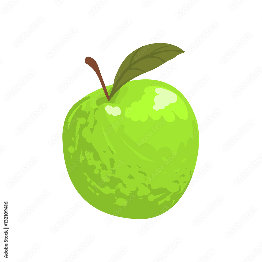 Green Garden Apple Funky Hand Drawn Fresh Fruit Cartoon Illustration Green Garden Apple Funky Hand Drawn Fresh Fruit Cartoon Illustration