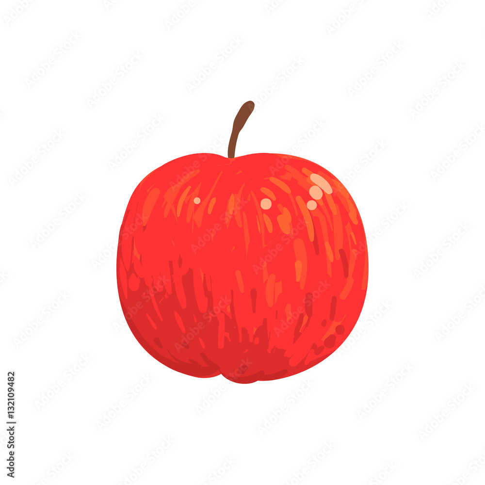 Red Isolated Apple Funky Hand Drawn Fresh Fruit Cartoon Illustration Red Isolated Apple Funky Hand Drawn Fresh Fruit Cartoon Illustration