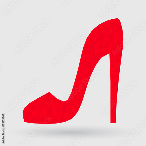 Red female shoes icon.