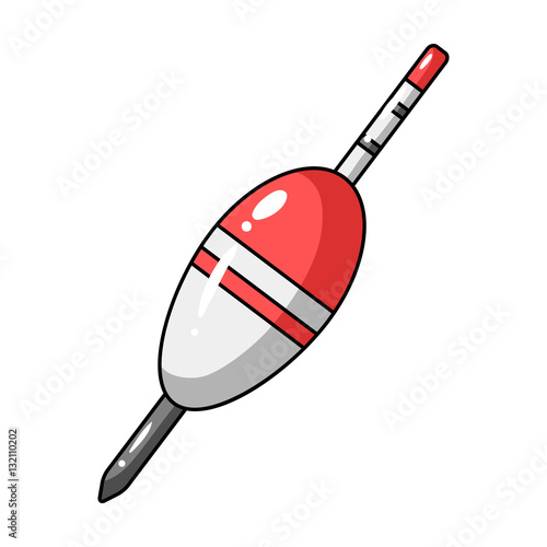 Fishing float icon in cartoon style isolated on white background. Fishing symbol stock vector illustration.