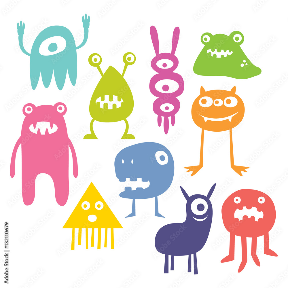 Monsters Vector Set Stock Vector | Adobe Stock