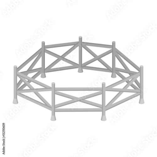 Paddock icon in cartoon style isolated on white background. Hippodrome and horse symbol stock vector illustration.