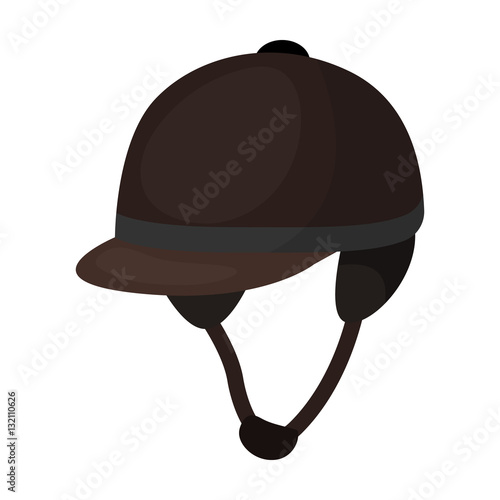 Jockey's helmet icon in cartoon style isolated on white background. Hippodrome and horse symbol stock vector illustration.