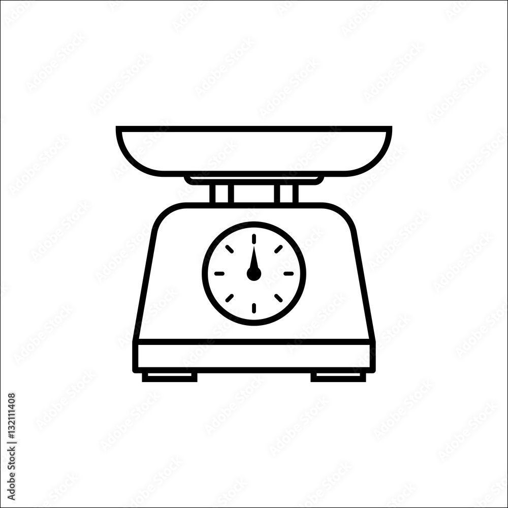 kitchen scale with bowl isolated on white background. kitchen scale with bowl isolated on white background.