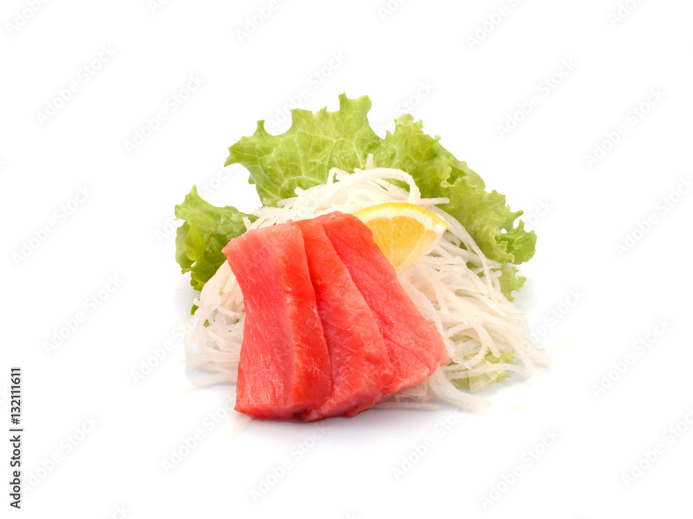 salmon with lemon and ginger on a white background salmon with lemon and ginger on a white background