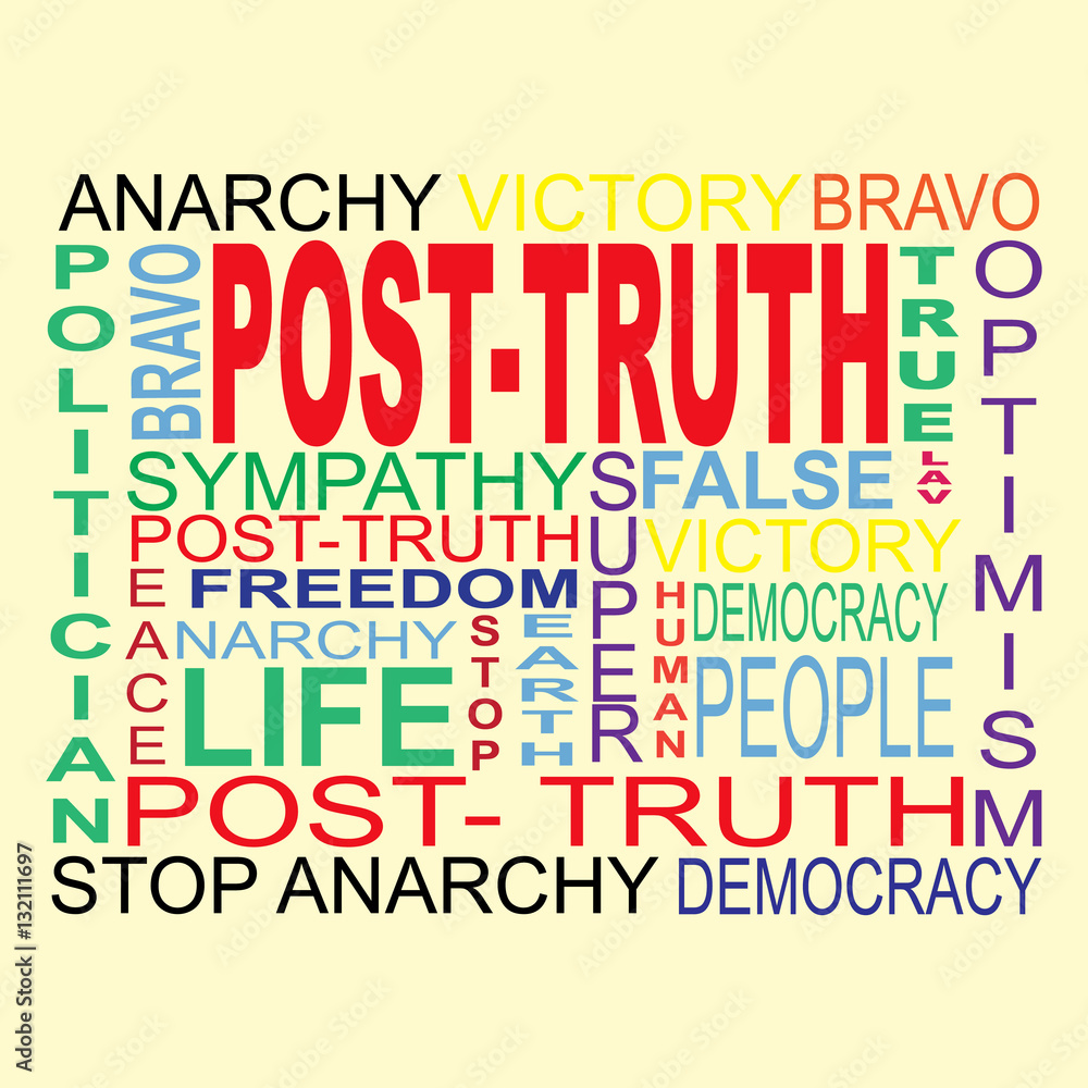 Post-Trutn word cloud background concept Post-Trutn word cloud background concept