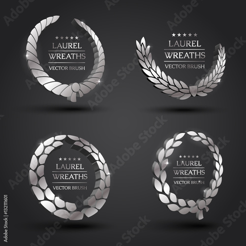 Gold, silver, bronze laurel wreath.