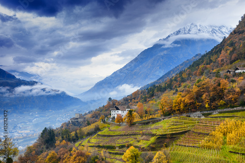 Alpine mountains, Italy, South Tyrol, Meran. Travel concept, Bea