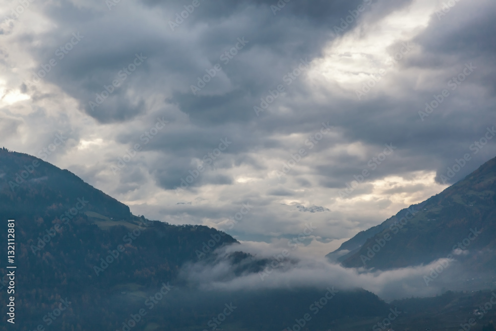 Mountain landscape in the Dolomites mountain range