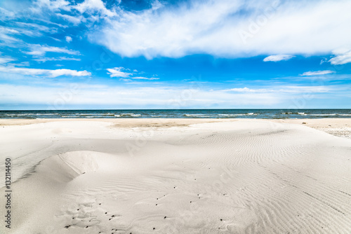 Fototapeta Naklejka Na Ścianę i Meble -  Blue sky, beach and sea, landscape, in the summer vacation, Poland