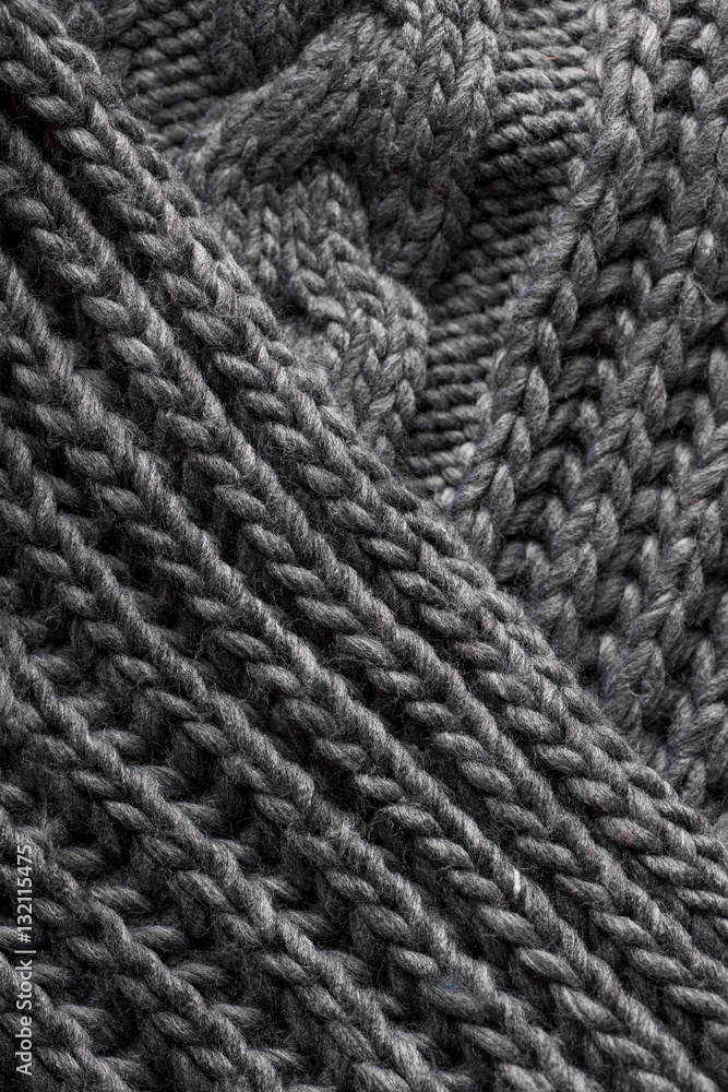 Handmade grey knitting wool texture background Handmade grey knitting wool texture background