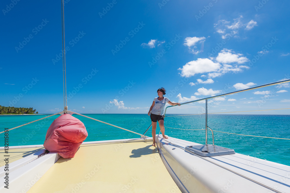  woman on a yacht