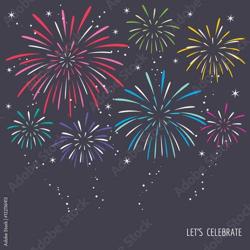Colorful exploding fireworks