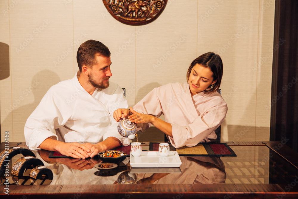 the couple at the tea ceremony