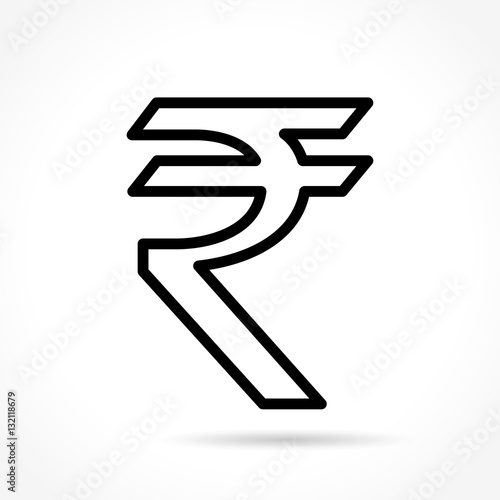 rupee thin line icon