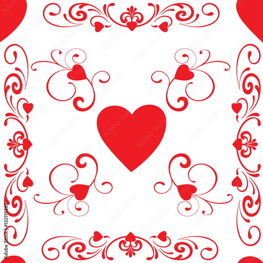Seamless pattern of heart for design