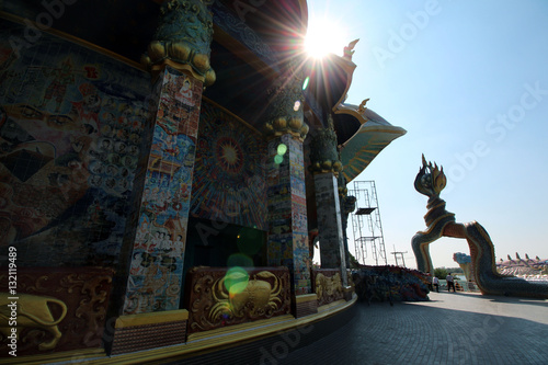 Level shot thai temple in Thailand