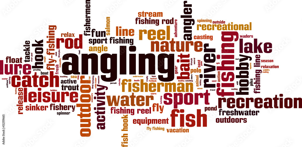 Angling word cloud concept. Vector illustration Angling word cloud concept. Vector illustration
