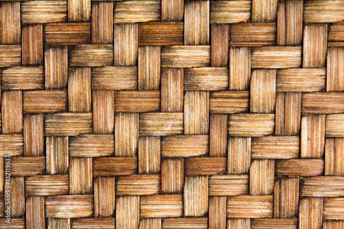 Closed up brown wooden wicker texture background