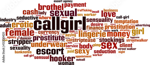 Callgirl word cloud concept. Vector illustration