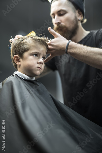 Little boy in barbershop