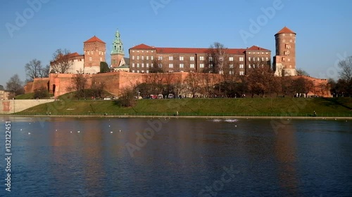 Wallpaper Mural Famous landmark Wawel castle seen from Vistula, Krakow, Poland. Torontodigital.ca