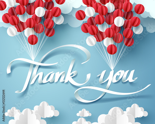 Paper art of thank you calligraphy hand lettering