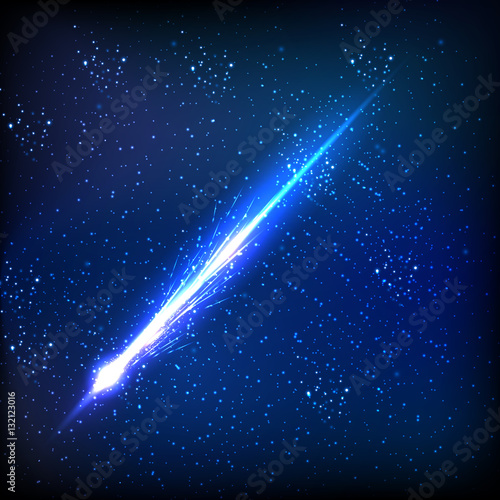 Comet on the black background